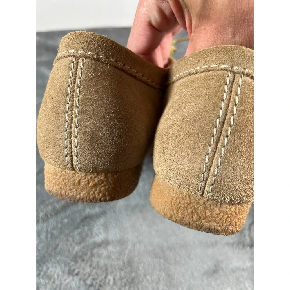 Clarks Shacre Boots Mens 9 Tan Dark Sand Suede Crepe Sole Chukka